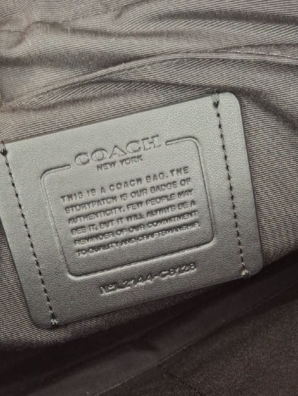 Coach Track Crossbody Navy Blue & Black Signature Coated Canvas - Picture 10 of 12